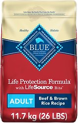 Blue Buffalo Life Protection Formula Adult Beef & Brown Rice Recipe Dry Dog Food, 11.7-kg bag