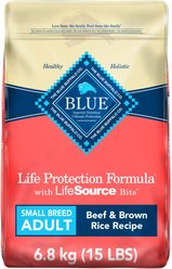 Blue Buffalo Life Protection Formula Natural Small Breed Adult Beef Dry Dog Food, 6.8-kg bag