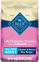 Blue Buffalo Life Protection Formula Natural Small Breed Adult Chicken Dry Dog Food, 6.8-kg bag