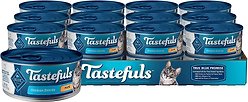 Blue Buffalo Tastefuls Adult Chicken Entree Pate Wet Cat Food, 155-g can, case of 24