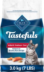Blue Buffalo Tastefuls Natural Adult Indoor Salmon Dry Cat Food, 3.1-kg bag