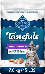 Blue Buffalo Tastefuls Natural Adult Chicken & Brown Rice Dry Cat Food, 6.8-kg bag