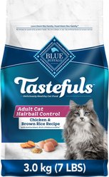 Blue Buffalo Tastefuls Natural Hairball Adult Indoor Chicken Dry Cat Food, 3.1-kg bag