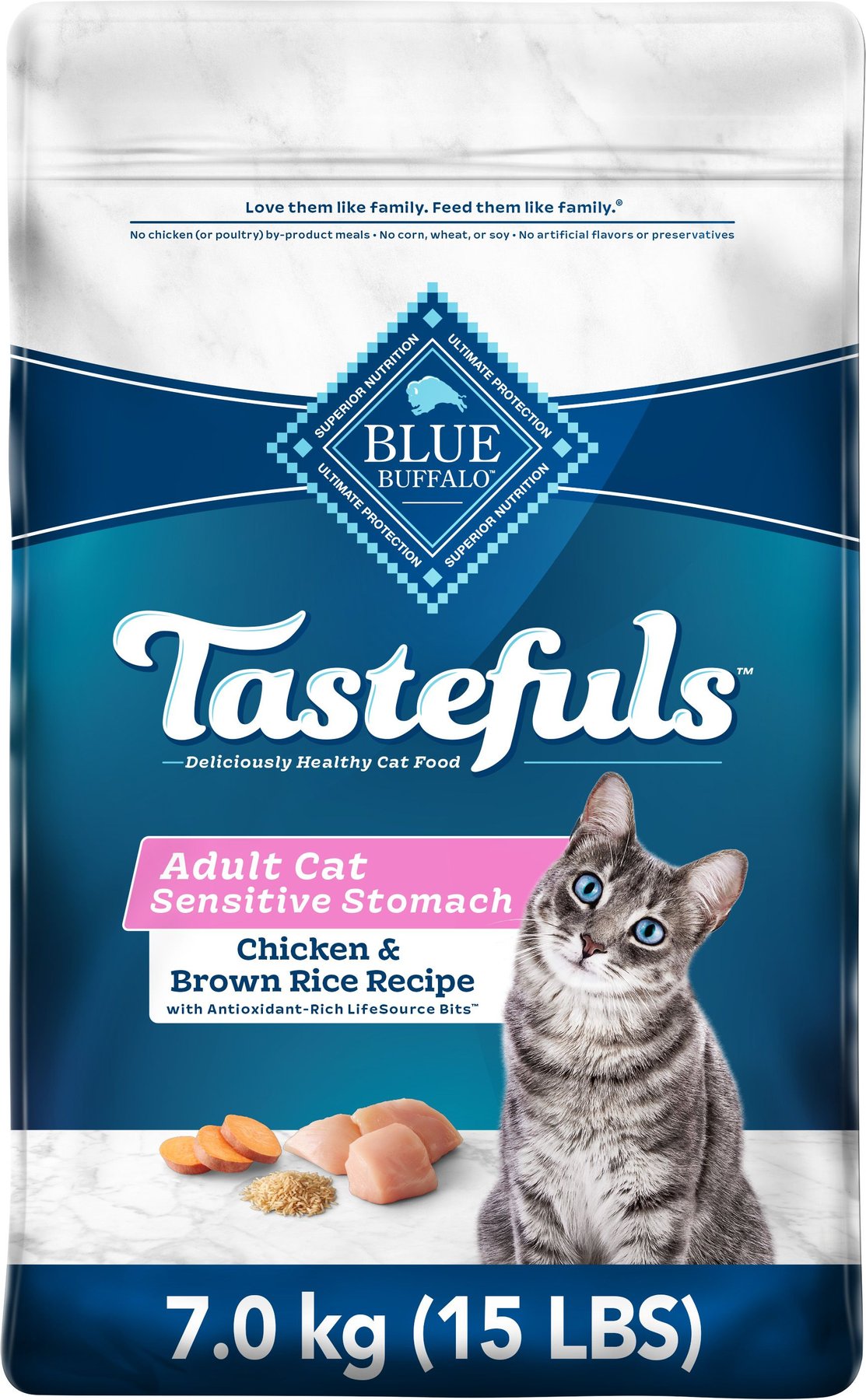 BLUE BUFFALO Tastefuls Natural Sensitive Stomach Adult Chicken