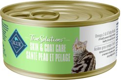 Blue Buffalo True Solutions Natural Skin & Coat Care Adult Wet Cat Food, 155-g can, case of 24