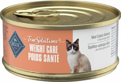 Blue Buffalo True Solutions Natural Weight Care Adult Wet Cat Food, 155-g can, case of 24