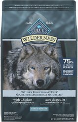 Blue Buffalo Wilderness More Meat & Wholesome Grains Adult Chicken Dry Dog Food, 10.8-kg bag