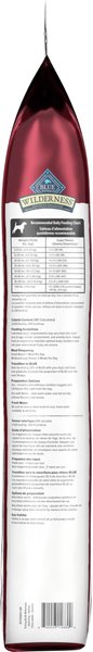 Show full view: Blue Buffalo Wilderness More Meat & Wholesome Grains Adult Salmon Dry Dog Food, 10.8-kg bag slide 3 of 10