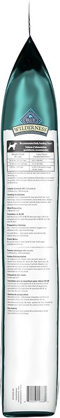Show full view: Blue Buffalo Wilderness More Meat & Wholesome Grains Large Breed Adult Salmon Dry Dog Food, 10.8-kg bag slide 3 of 10