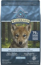 Blue Buffalo Wilderness More Meat & Wholesome Grains High-Protein Puppy Chicken Dry Dog Food, 10.8-kg bag