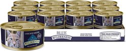 Blue Buffalo Wilderness Natural Mature Chicken Wet Cat Food, 155-g can, case of 24