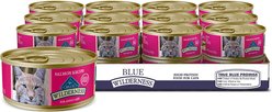 Blue Buffalo Wilderness Nautral Salmon Adult Wet Cat Food, 155-g can, case of 24