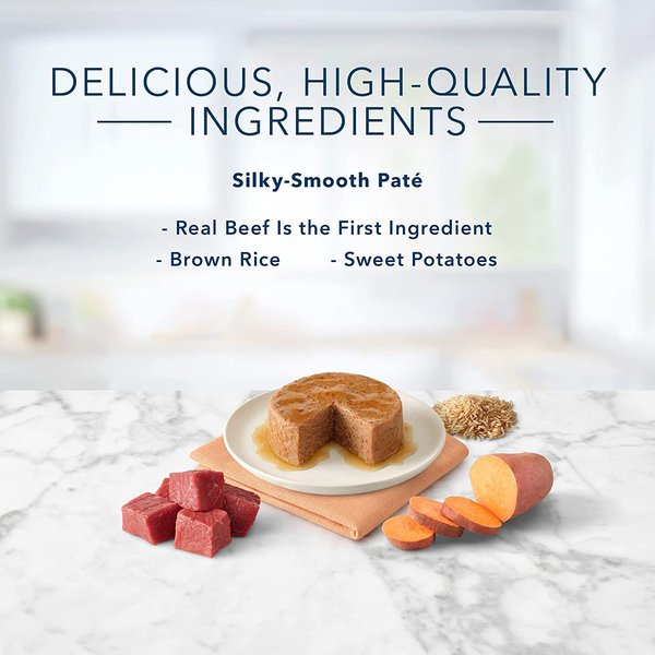 Show full view: Blue Buffalo Tastefuls Natural Beef Entree Pate Adult Wet Cat Food, 155-g can, case of 24 slide 3 of 8