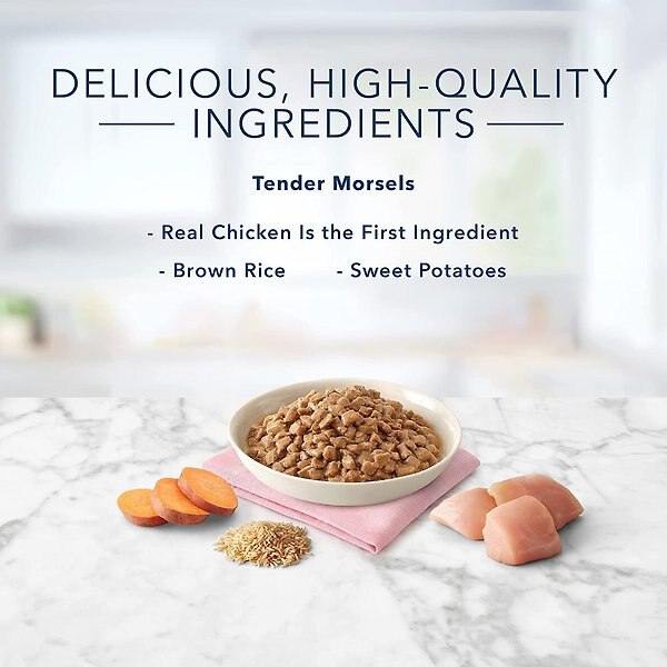 Show full view: Blue Buffalo Tastefuls Natural Chicken Entree in Gravy Morsels Adult Wet Cat Food, 155-g can, case of 24 slide 3 of 8