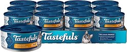 Blue Buffalo Tastefuls Natural Turkey & Chicken Entree Pate Adult Wet Cat Food, 155-g can, case of 24