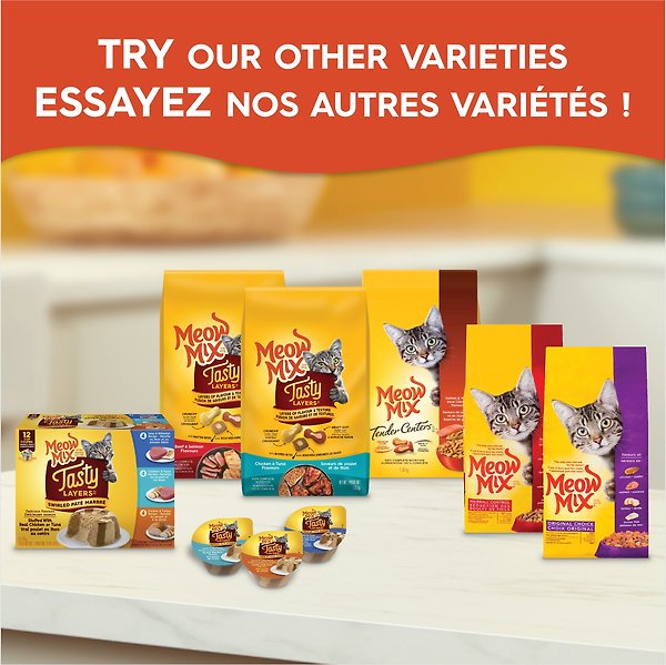 Show full view: Meow Mix Tasty Layers Beef & Salmon Flavour Dry Cat Food, 1.36-kg bag slide 8 of 9