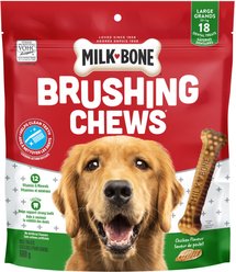 Milk-Bone Brushing Chews Daily Large Dental Dog Treats, 18 count
