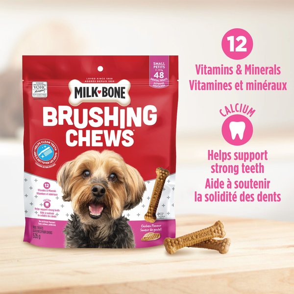Show full view: Milk-Bone Brushing Chews Daily Small Dental Dog Treats, 48 count slide 3 of 9
