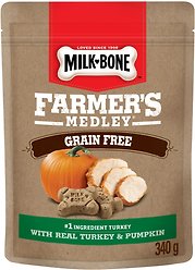 Milk-Bone Farmer's Medley Grain-Free Real Turkey & Pumpkin Dog Treats, 340-g bag