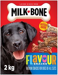 Milk-Bone Flavour Snacks Assorted Meat Flavours Medium Crunchy Biscuit Dog Treats, 2-kg box