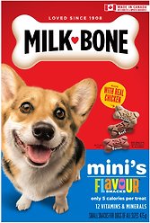 Milk-Bone Flavour Snacks Assorted Meat Flavours Mini's Crunchy Biscuit Dog Treats, 475-g box