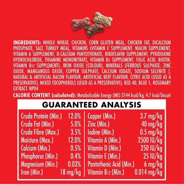 Show full view: Milk-Bone Flavour Snacks Assorted Meat Flavours Mini's Crunchy Biscuit Dog Treats, 475-g box slide 7 of 9