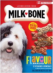 Milk-Bone Flavour Snacks Assorted Meat Flavours Small Crunchy Biscuit Dog Treats, 800-g box