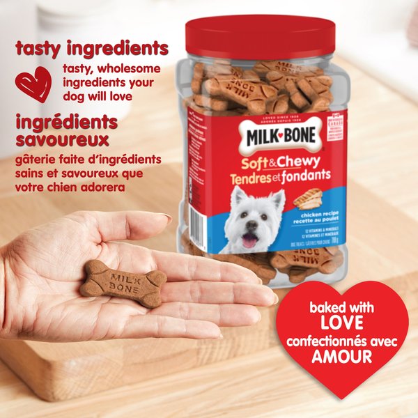 Show full view: Milk-Bone Chicken Recipe Soft & Chewy Dog Treats, 708g tub slide 3 of 9