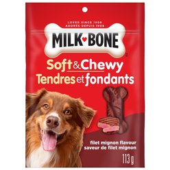 Milk-Bone Filet Mignon Flavour Soft & Chewy Dog Treats, 113-g bag