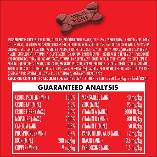 Show full view: Milk-Bone Filet Mignon Flavour Soft & Chewy Dog Treats, 113-g bag slide 7 of 9