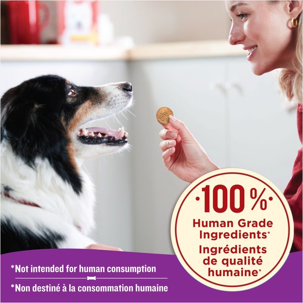 Show full view: Milk-Bone Stacked Biscuits Molasses & Peanut Butter Flavour Crunchy Dog Treats, 283-g bag slide 3 of 9