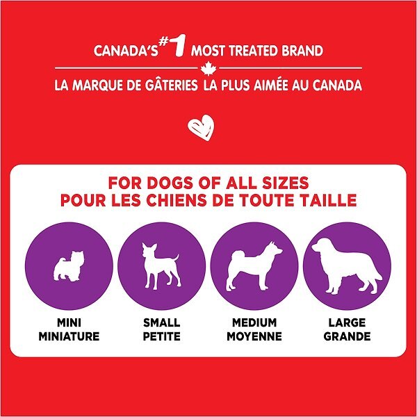 Show full view: Milk-Bone Stacked Biscuits Molasses & Peanut Butter Flavour Crunchy Dog Treats, 283-g bag slide 5 of 9