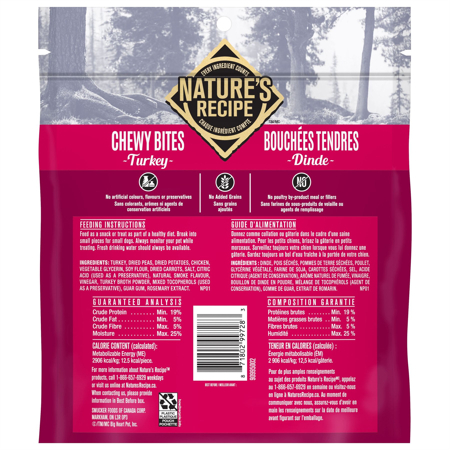 Nature s Recipe Chewy Bites Grain Free Turkey Pea Carrot Recipe Dog Treats