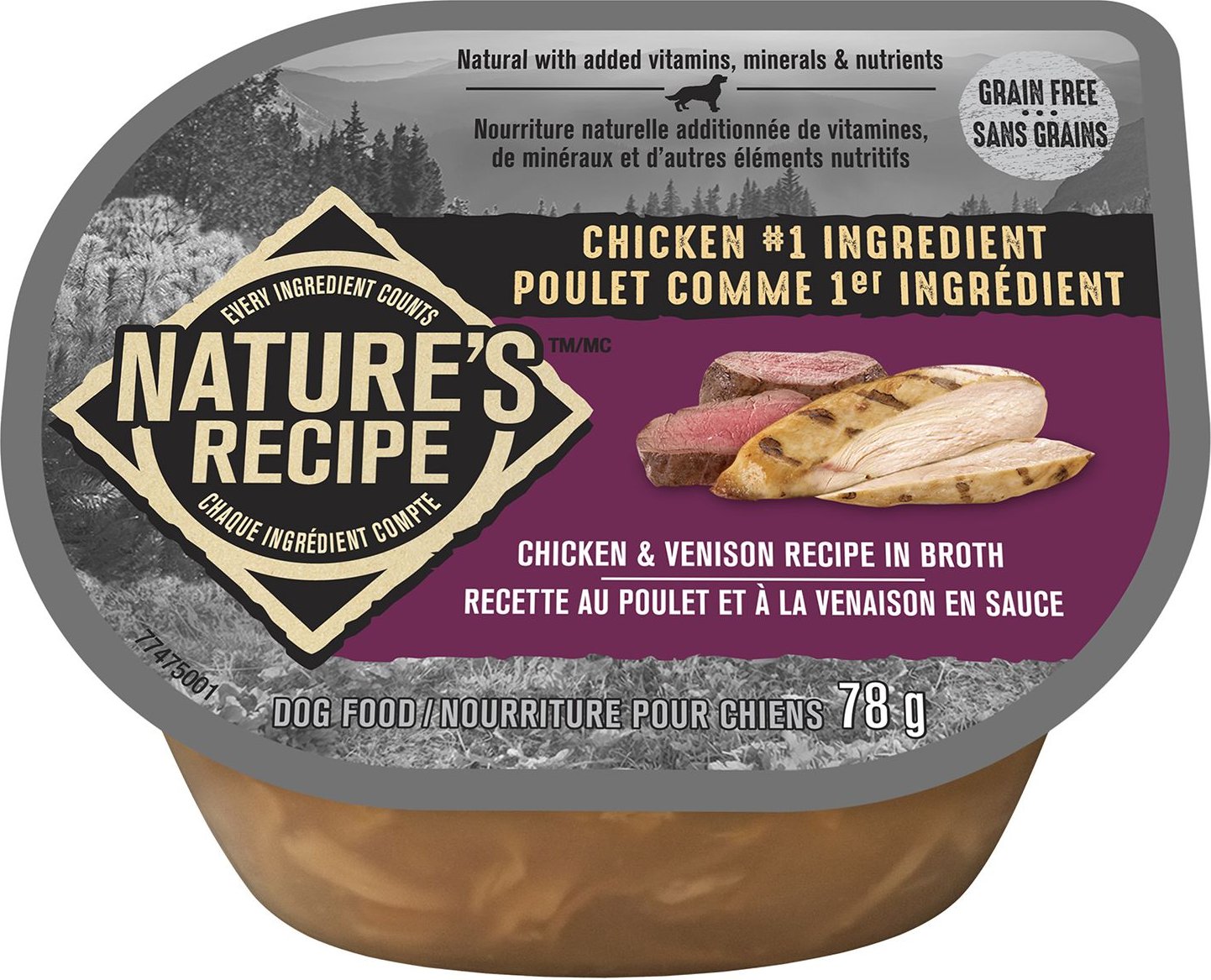 NATURE S RECIPE Chicken Venison Recipe in Broth Wet Dog Food 78