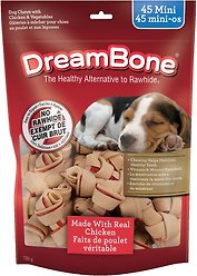 DreamBone Chicken Mini Dog Treats, 45 count