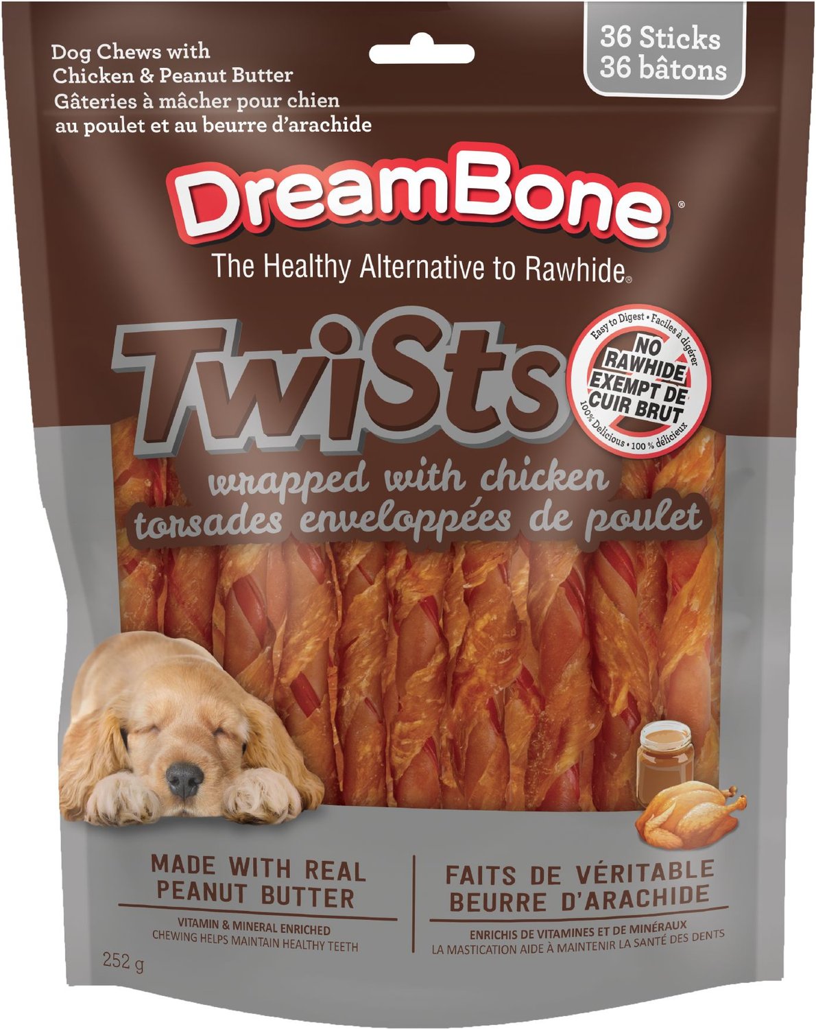 Dreambone mini chicken wrapped shop chews with peanut butter