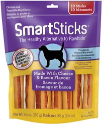 SmartBones Bacon & Cheese Sticks Dog Treats, 10 count