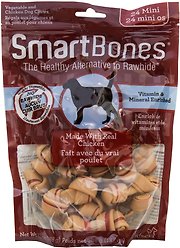 SmartBones Chicken Mini Bones Dog Treats, 24 count