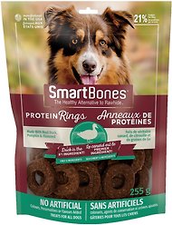 SmartBones Protein Rings Duck & Flax Seed Dog Treats, 255-g bag