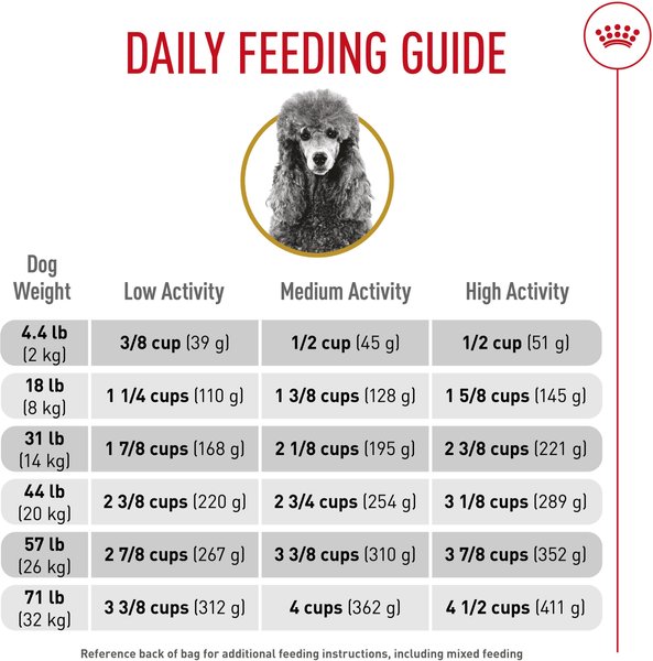 Show full view: Royal Canin Breed Health Nutrition Poodle Adult Dry Dog Food, 1.135-kg bag slide 6 of 9