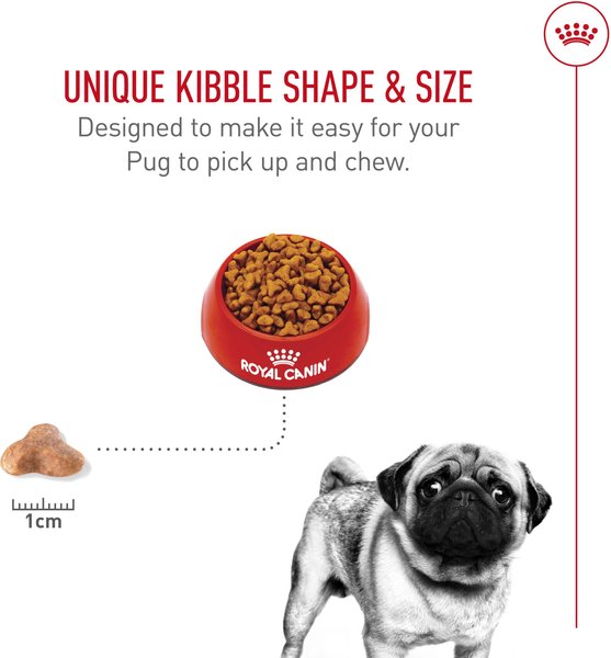 Show full view: Royal Canin Breed Health Nutrition Pug Adult Dry Dog Food, 4.54-kg bag slide 4 of 9