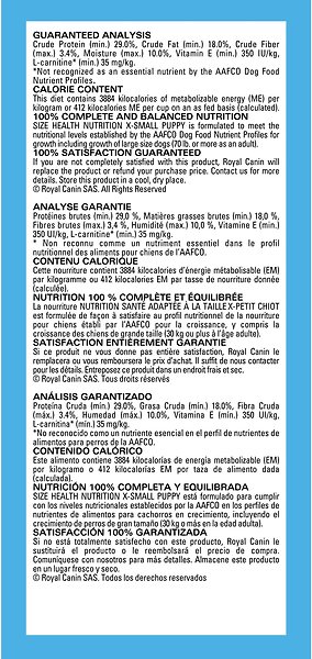 Show full view: Royal Canin Size Health Nutrition X-Small Puppy Dry Dog Food, 1.362-kg bag slide 6 of 9