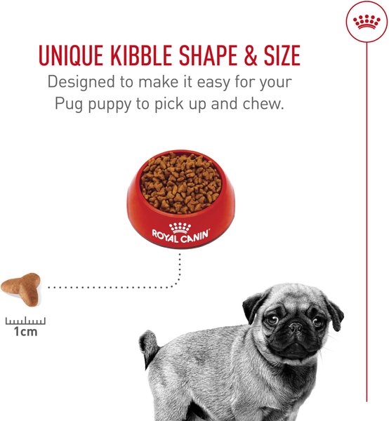 Show full view: Royal Canin Breed Health Nutrition Pug Puppy Dry Dog Food, 1.135-kg bag slide 4 of 9