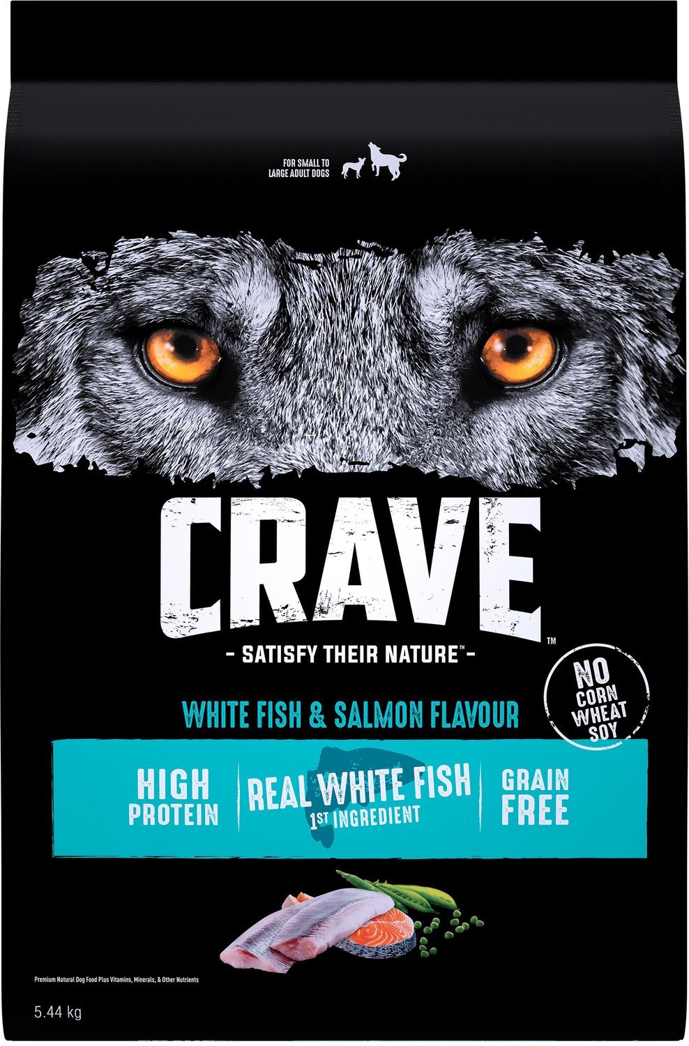 CRAVE Real Salmon White Fish Grain Free High Protein Dry Dog