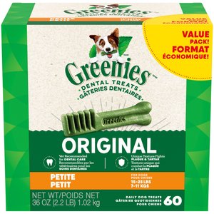 Greenies Original Petite Adult Dental Dog Treats, 1.02-kg box
