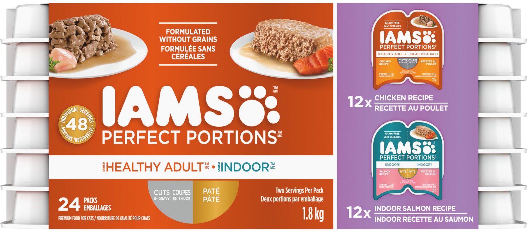 IAMS Perfect Portions Variety Pack Adult Grain Free Chicken Cuts in