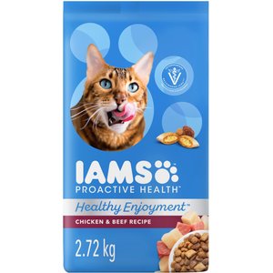 Iams Proactive Health Healthy Enjoyment Adult Chicken & Beef Dry Cat Food, 2.72-kg bag