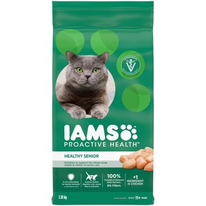 Iams Proactive Health Healthy Senior Chicken Dry Cat Food, 3.18-kg bag