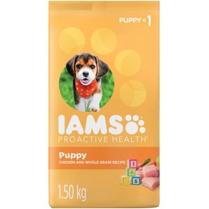 Iams Proactive Health Puppy Chicken & Whole Grain Dry Dog Food, 1.5-kg bag