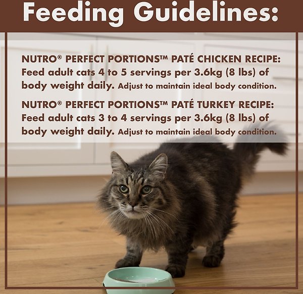Show full view: Nutro Perfect Portions Variety Pack Grain-Free Chicken & Turkey Pate Wet Cat Food, 75-g tray, case of 12 slide 6 of 7